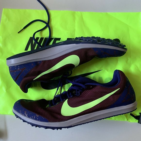 Nike Zoom Rival D  Bordeaux/Lime Blast 907566-600 - Picture 2 of 5